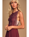 Forever and Always Burgundy Lace Maxi Dress